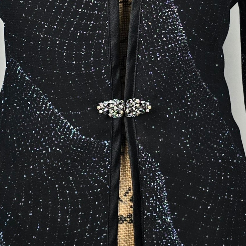 R&M Richards Petite Black Silver Glitter Jacket Dress 2 Piece Formal Size 12P - Picture 11 of 16